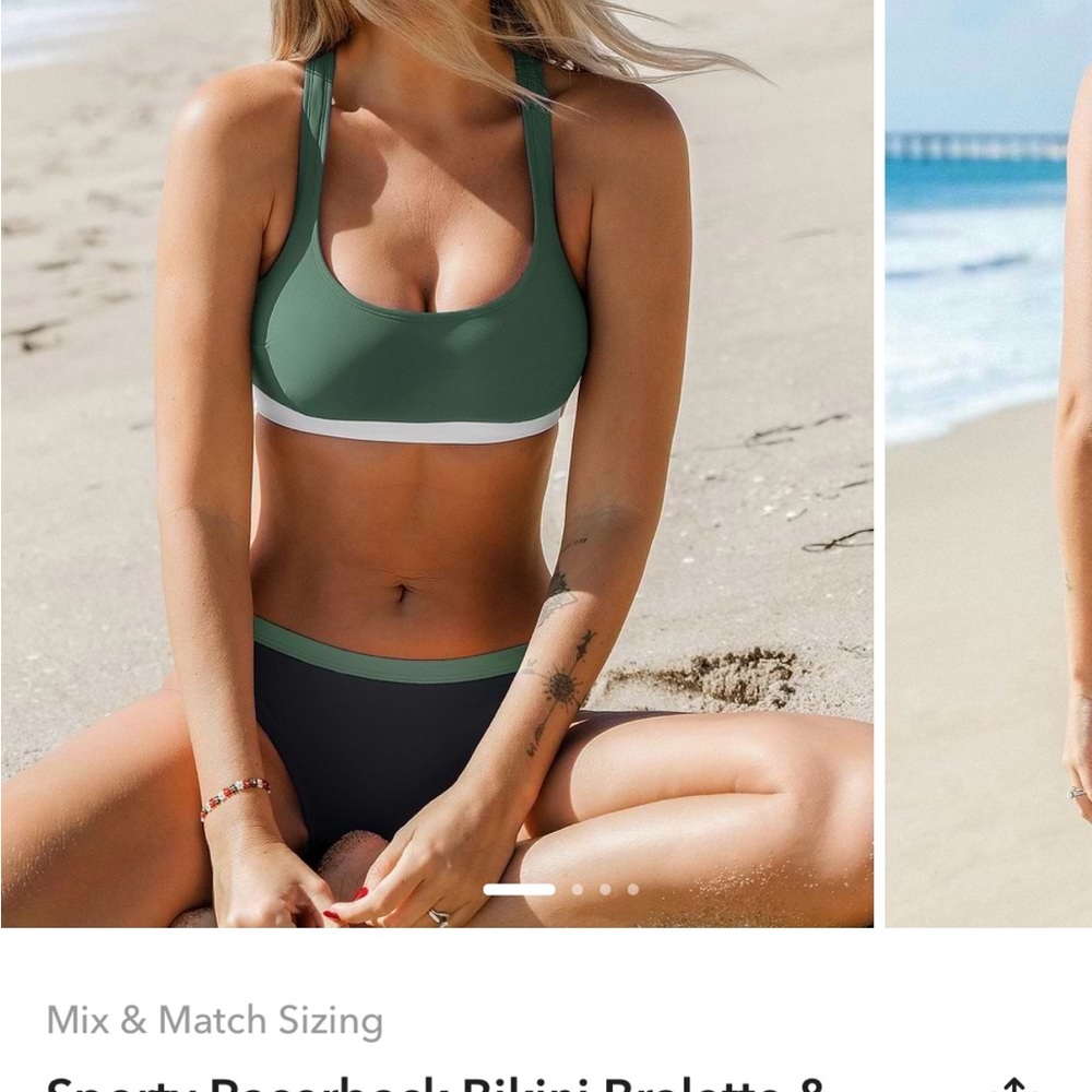 Green and White Bikini Set NWT